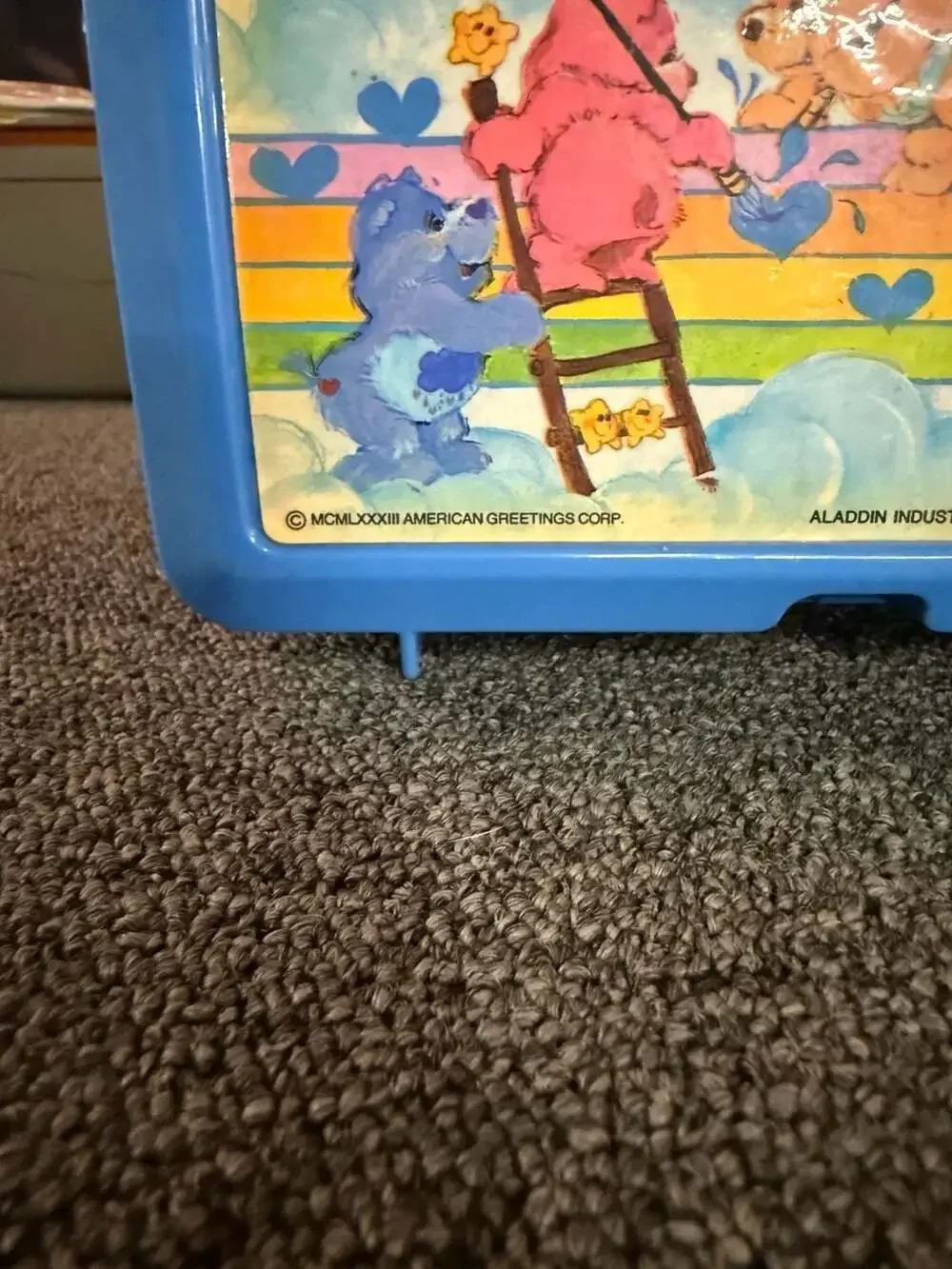 Aladdin Care Bears Blue Plastic Lunch Box